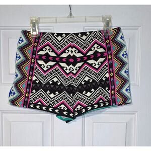 Women's Flying Tomato Abstract Southwestern Patterned Mini Shorts Size L